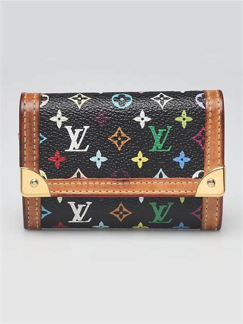 louis vuitton black monogram multicolor porte-monnaie plat wallet|LOUIS VUITTON Monogram Multicolor Porte Monnaie Plat Purse .